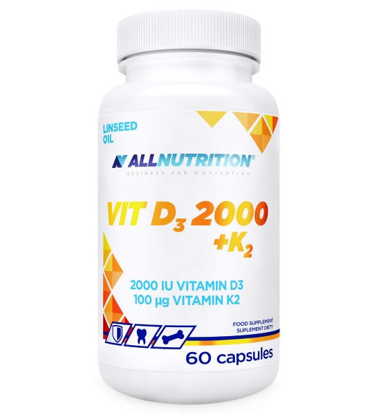 Allnutrition vitaminas D3 2000 + K2 – 60 kapsulių