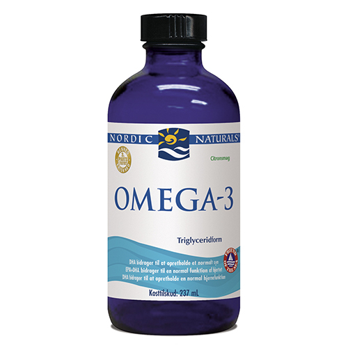 Nordic Naturals (Danijos etiketė) Omega - 3 Fiskeolie, 1560mg Citrina - 237 ml.