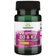 Swanson vitaminai D3 ir K2, 50 mcg ir 75 mcg – 60 kapsulių