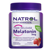 Natrol melatonino laikino išsiskyrimo, 3 mg (braškių) - 65 guminukai