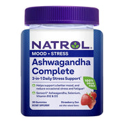 Natrol Ashwagandha Complete, braškių skonio Zen – 30 guminukų