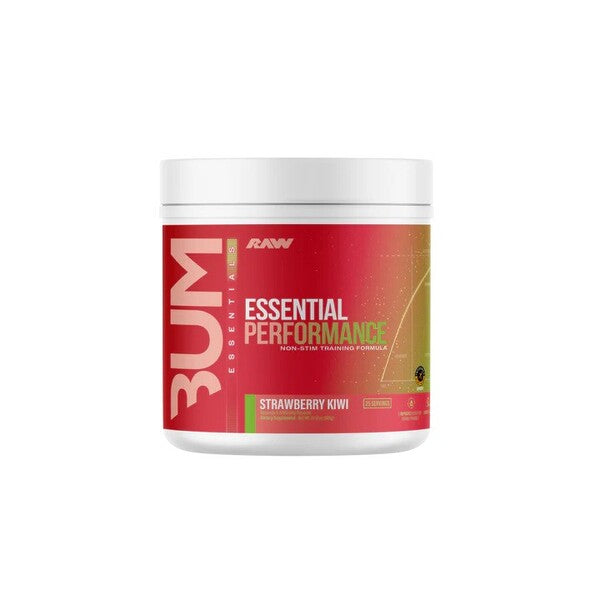Raw Nutrition Bum Essential Performance, braškių ir kivių skonio – 610 g