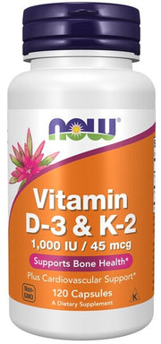 NOW Foods vitaminai D - 3 ir K - 2 - 120 kapsulių