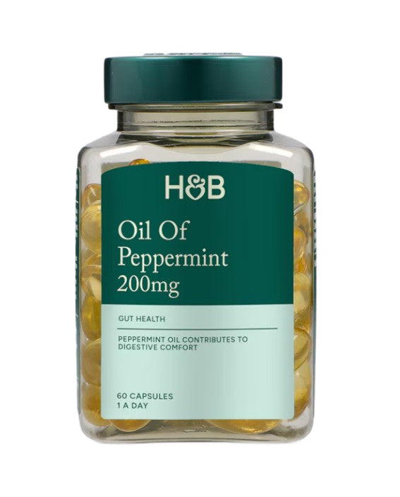 Holland & Barrett pipirmėčių aliejus, 200 mg – 60 kapsulių
