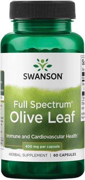 Swanson pilno spektro alyvuogių lapų ekstraktas, 400 mg – 60 kapsulių