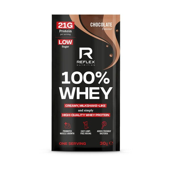 Reflex Nutrition 100 % išrūgų baltymų, šokolado skonio – 30 g (1 porcija)