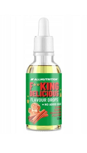 Allnutrition Fitking gardūs skonio lašai, sausainių traškučiai su cinamonu – 50 ml.