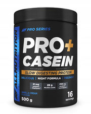 Allnutrition Pro+ kazeinas, vanilinis kremas – 500 g