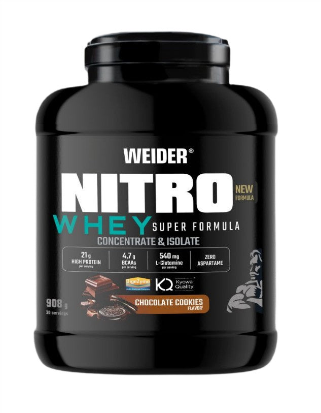 Weider Nitro Whey Super Formula, šokoladiniai sausainiai - 908g