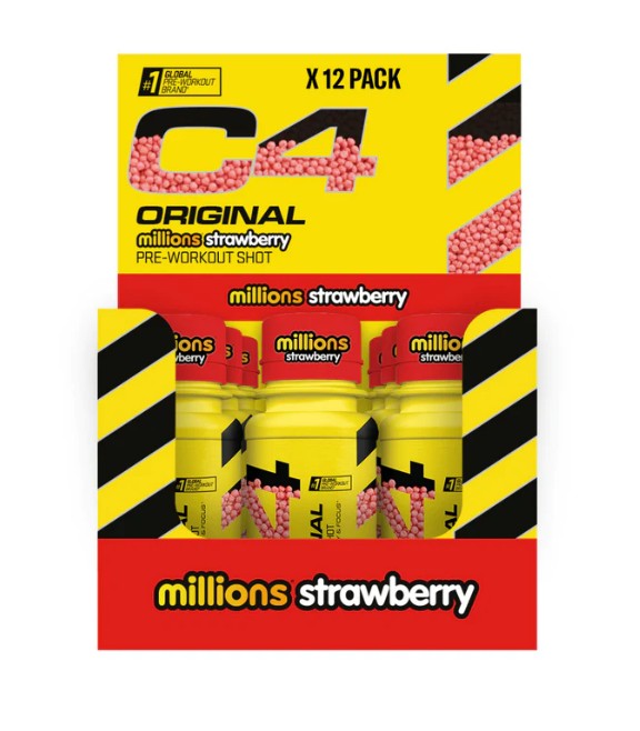 Cellucor C4 originalus prieštreniruotinis gėrimas, Millions Braškių skonio – 12 x 60 ml.