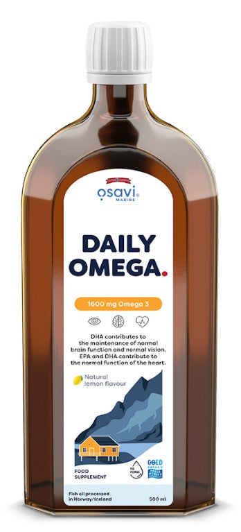 Produkto nuotrauka: Osavi Daily Omega, 1600mg Omega 3 (natūralus Lemon) - 500 ml.