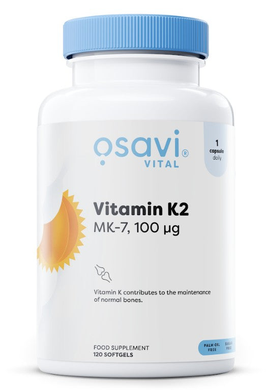 Produkto nuotrauka: Osavi Vitamin K2 MK-7, 100mcg - 120 minkštųjų kapsulių