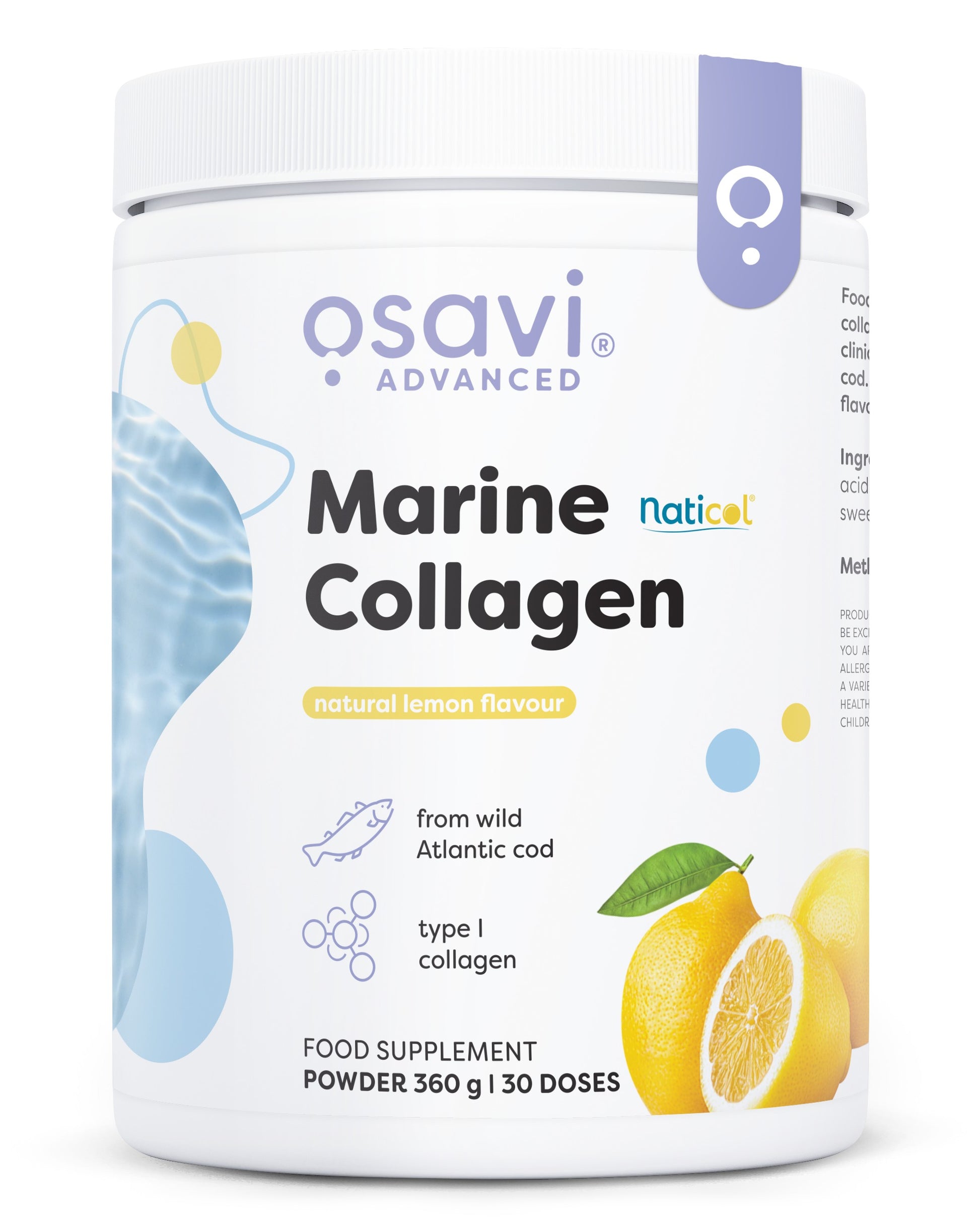 Produkto nuotrauka: Osavi Marine Collagen Wild Cod, Lemon - 360 g
