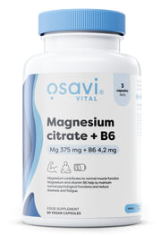 Produkto nuotrauka: Osavi Magnesium Citrate + B6, 375mg + 4.2mg - 90 kapsulių