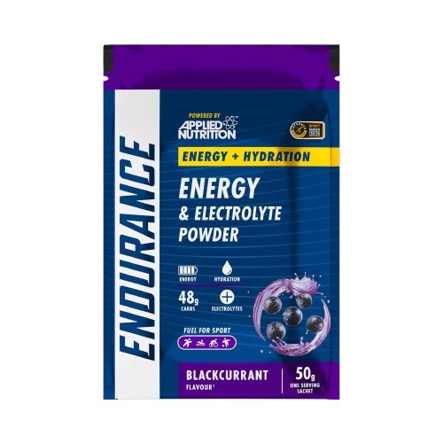 Applied Nutrition Endurance Energy + Hydration, juodieji serbentai – 50 g (1 porcija)