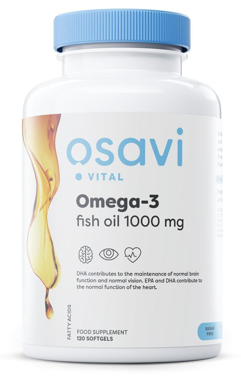 Produkto nuotrauka: Osavi Omega-3 Fish Oil Molecularly Distilled, 1000mg (Lemon) - 120 minkštųjų kapsulių