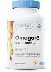 Produkto nuotrauka: Osavi Omega-3 Fish Oil Molecularly Distilled, 1000mg - 60 minkštųjų kapsulių