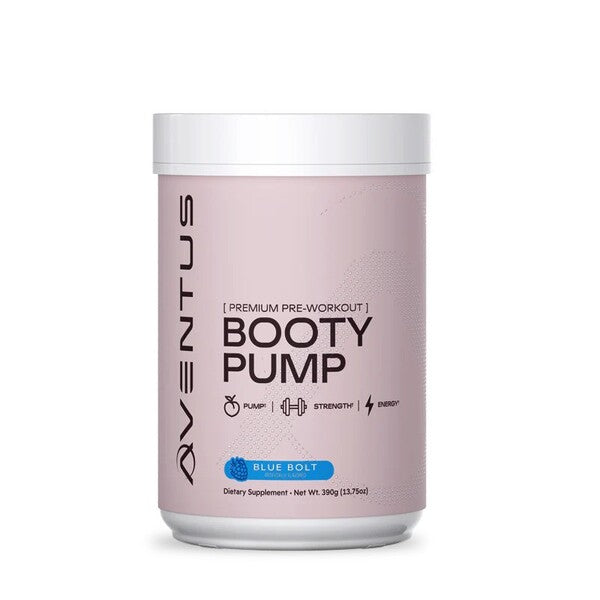 Aventus Supplements Booty Pump – aukščiausios kokybės prieštreniruotinis papildas, Blue Bolt – 390 g