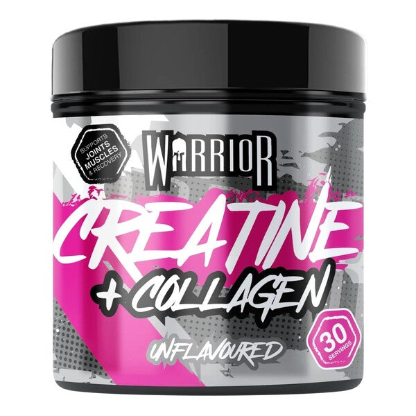 Warrior kreatinas + kolagenas, be skonio - 270 g