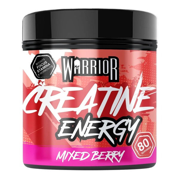 Warrior kreatinas + energija, mišrios uogos - 360 g
