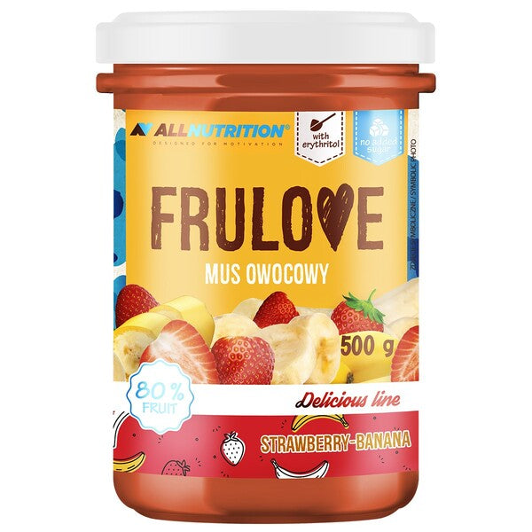 Allnutrition Frulove putėsiai, braškių ir bananų skonio – 500 g