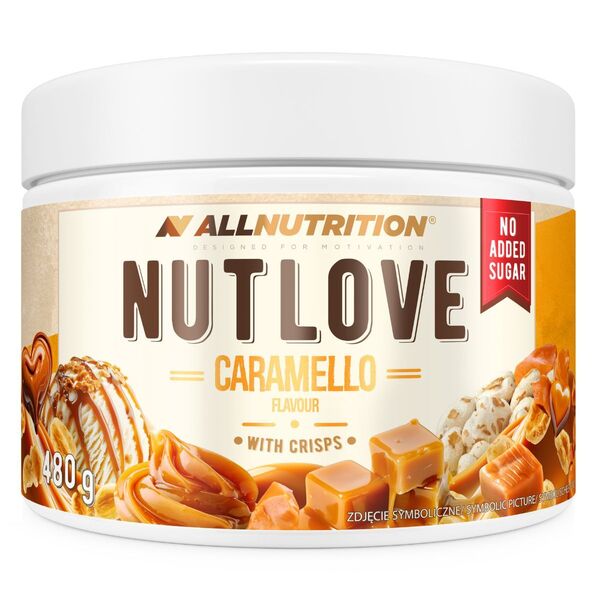 Allnutrition Nutlove, karamelizuoti traškučiai su traškučiais – 480 g