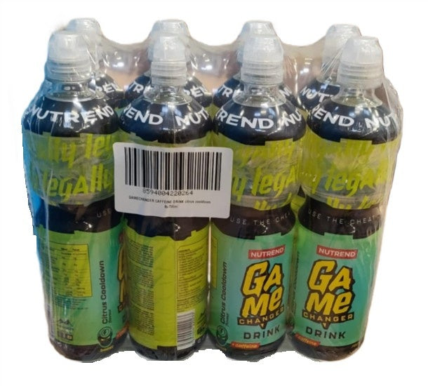 Nutrend Gamechanger kofeino gėrimas, citrusinių vaisių gaiviklis – 8 x 750 ml.