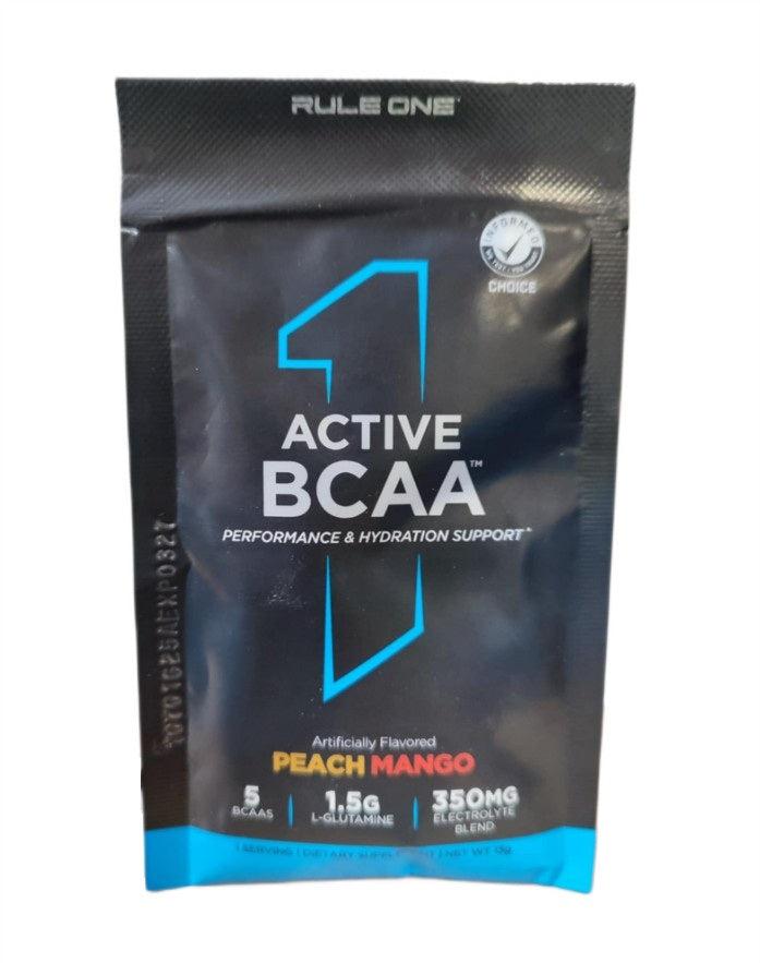 Rule One Active BCAA, persikų ir mangų skonio – 13 g (1 porcija)