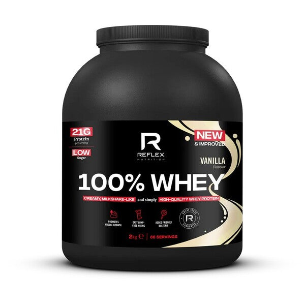 Reflex Nutrition 100 % išrūgų baltymų milteliai, vanilės skonio – 2000 g