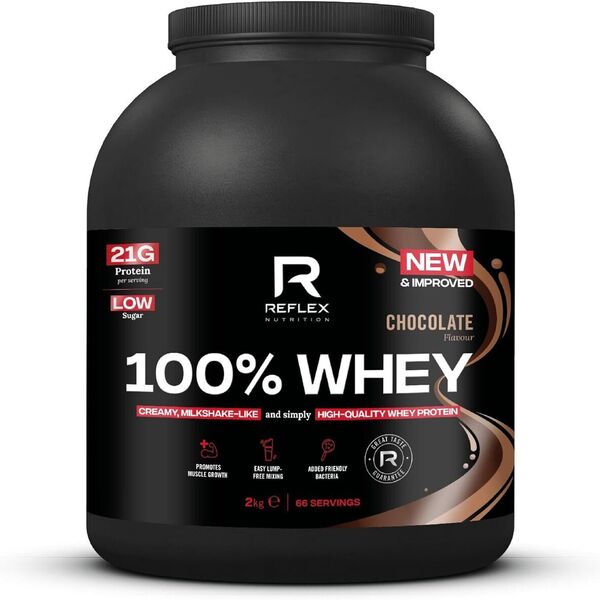 Reflex Nutrition 100 % išrūgų baltymų milteliai, šokolado skonio – 2000 g