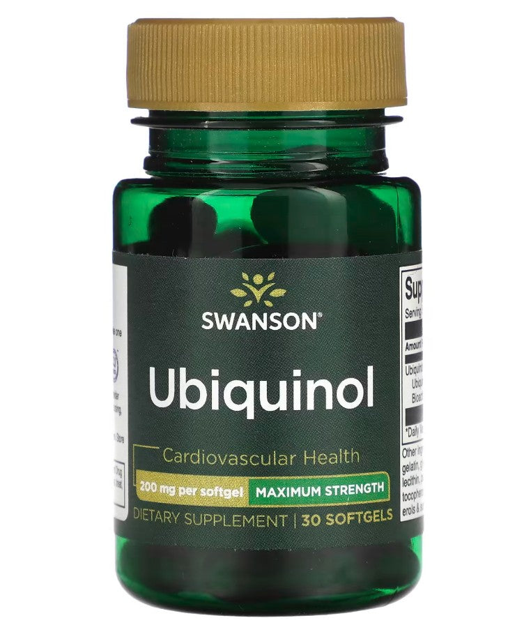 Swanson ubichinolis, 200 mg – 30 kapsulių