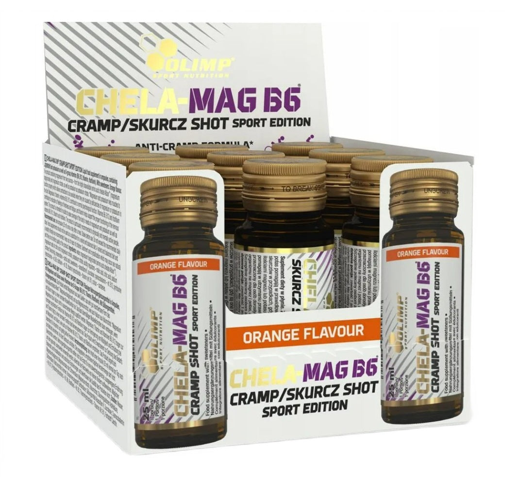Olimp Nutrition Chela - Mag B6 mėšlungio šotas, apelsinų skonio - 9 x 25 ml.