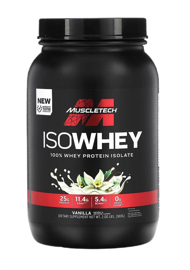 MuscleTech Iso Whey, vanilės skonio – 907 g