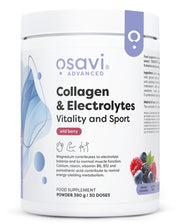 Produkto nuotrauka: Osavi Collagen Electrolytes Vitality and Sport, Wild Berry - 390 g
