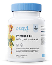 Produkto nuotrauka: Osavi Primrose Oil with Vitamin A & E, 1800mg - 60 minkštųjų kapsulių