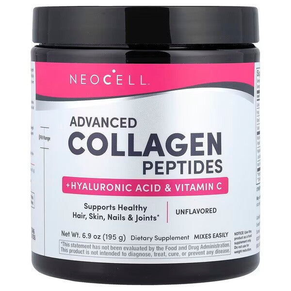 NeoCell Advanced kolageno peptidai su vitaminu C ir hialurono rūgštimi – 195 g