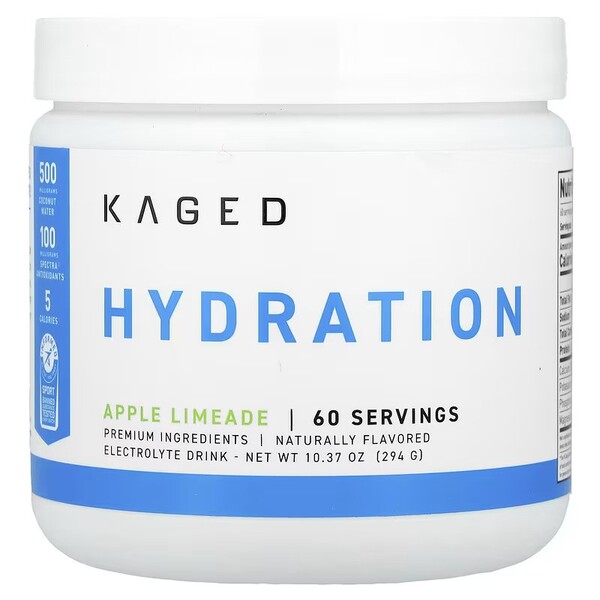 Kaged Muscle Kaged raumenų hidratacija, obuolių ir laimo skonio – 294 g