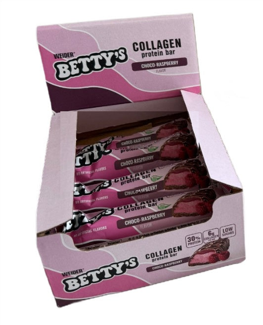 Weider Betty kolageno baltymų batonėlis, šokoladinis - avietės - 12 x 50 g