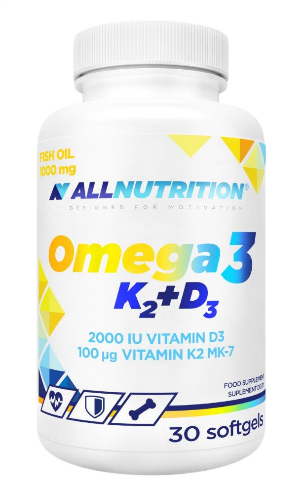 Allnutrition Omega 3, K2+D3 – 30 kapsulių