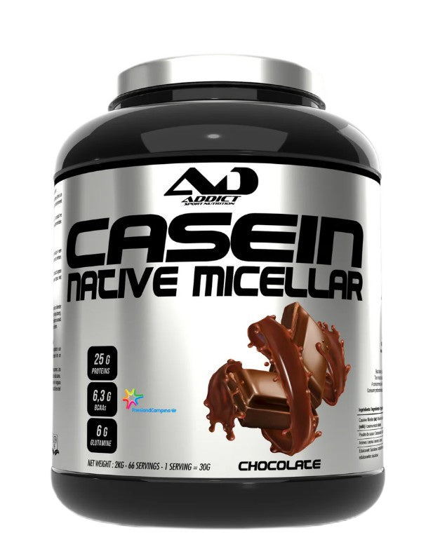 Addict Sport Nutrition micelinis kazeinas, šokolado skonio – 2000 g