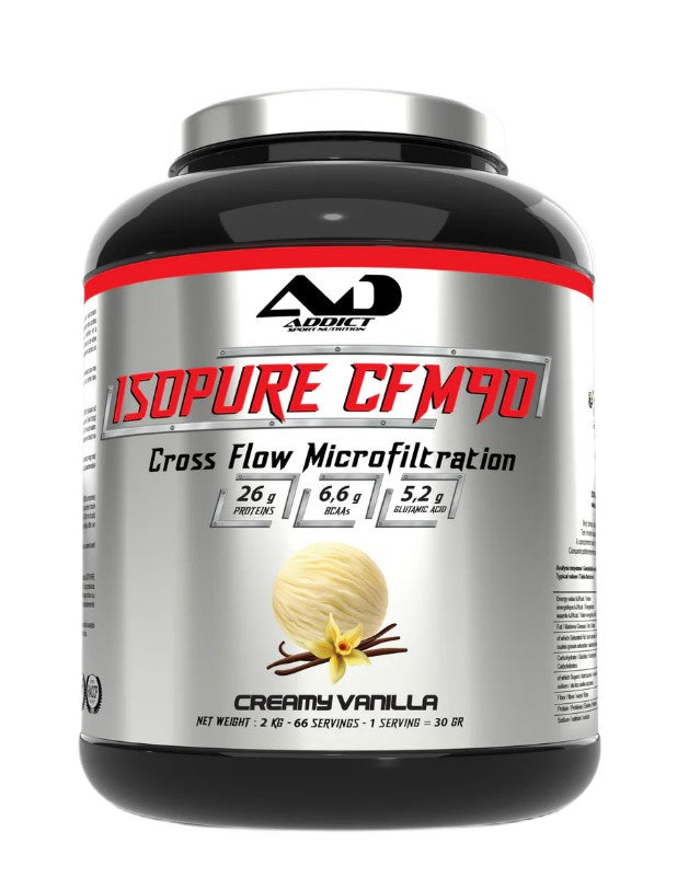 Addict Sport Nutrition Isopure CFM90, kreminės vanilės skonio – 2000 g