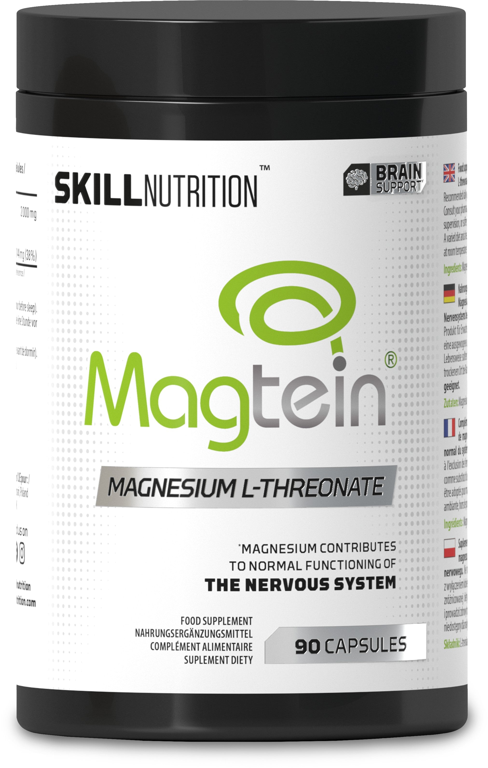 Skill Nutrition Magtein, magnio L - treonatas - 90 kapsulių
