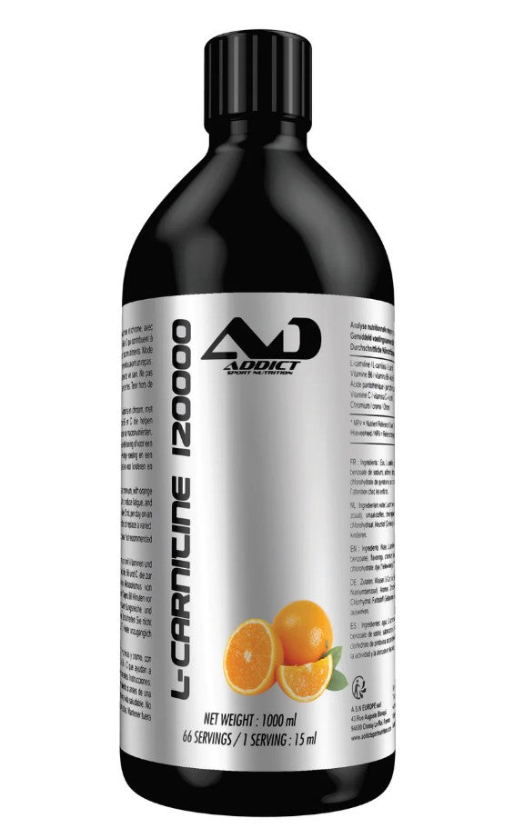 Addict Sport Nutrition L - karnitinas 120000, tropinių apelsinų skonio – 1000 ml.
