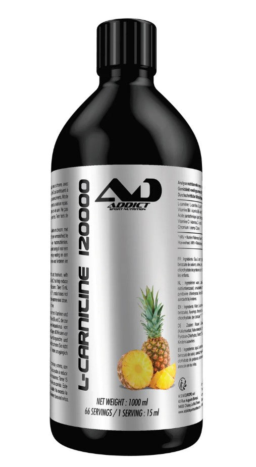 Addict Sport Nutrition L - karnitinas 120000, tropinių ananasų skonio – 1000 ml.