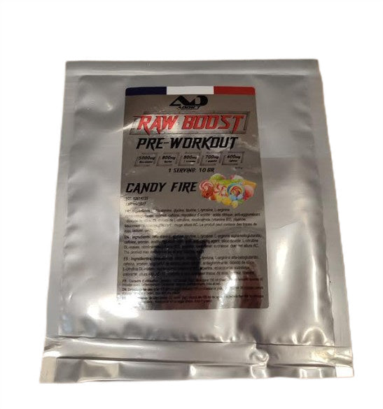 Addict Sport Nutrition Raw Boost prieš treniruotę, Candy Fire – 10 g (2 porcijos)