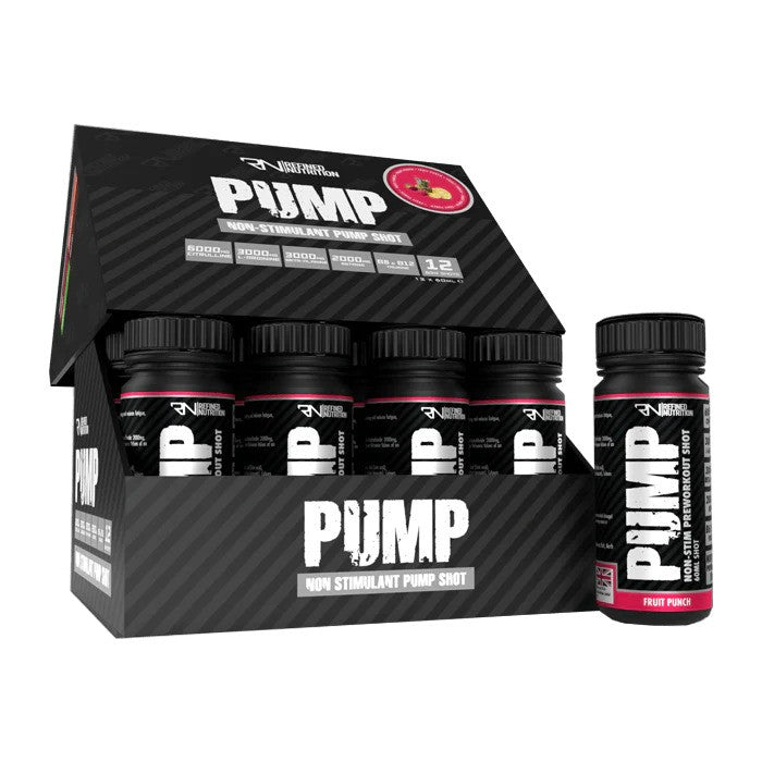 Refined Nutrition Pump nestimuliuojantis šūvis su vaisių punšu – 12 x 60 ml.