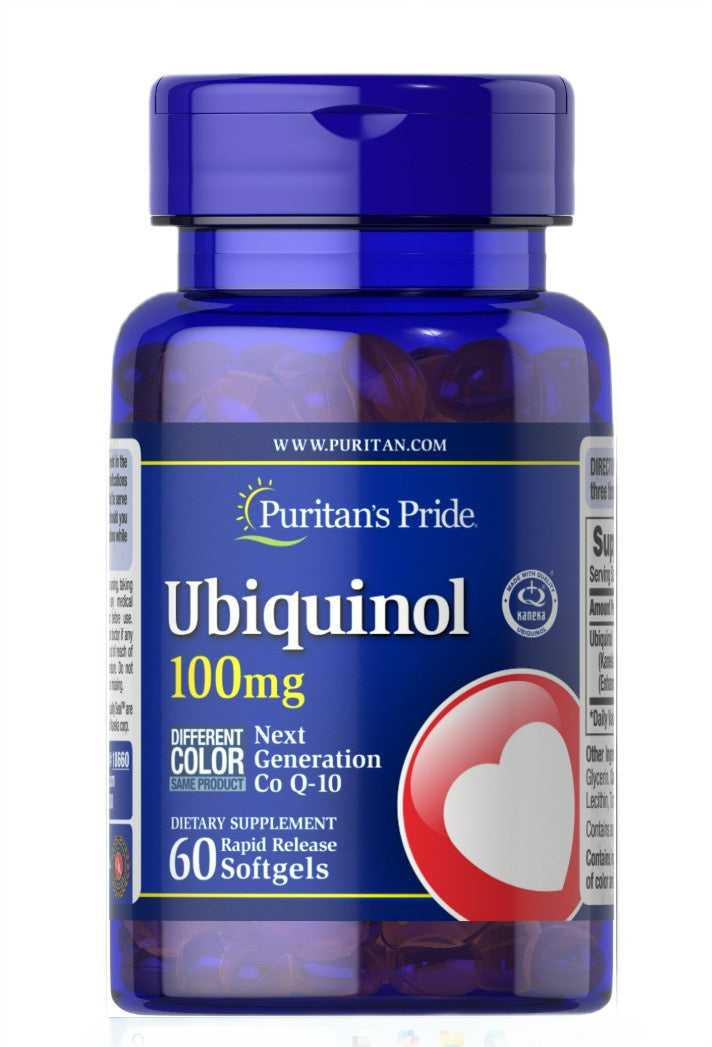 Puritan's Pride ubichinolis, 100 mg – 60 kapsulių