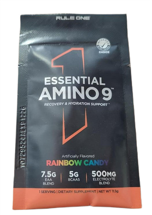Rule One Essential Amino 9, vaivorykštės skonio saldainiai – 11,5 g (1 porcija)