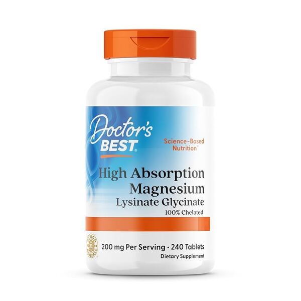 Doctor's Best didelės absorbcijos magnis, 200 mg – 240 tablečių