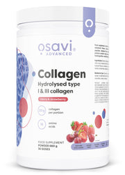 Produkto nuotrauka: Osavi Collagen Hydrolysed Type I & III, vyšnia & braškė - 660 g
